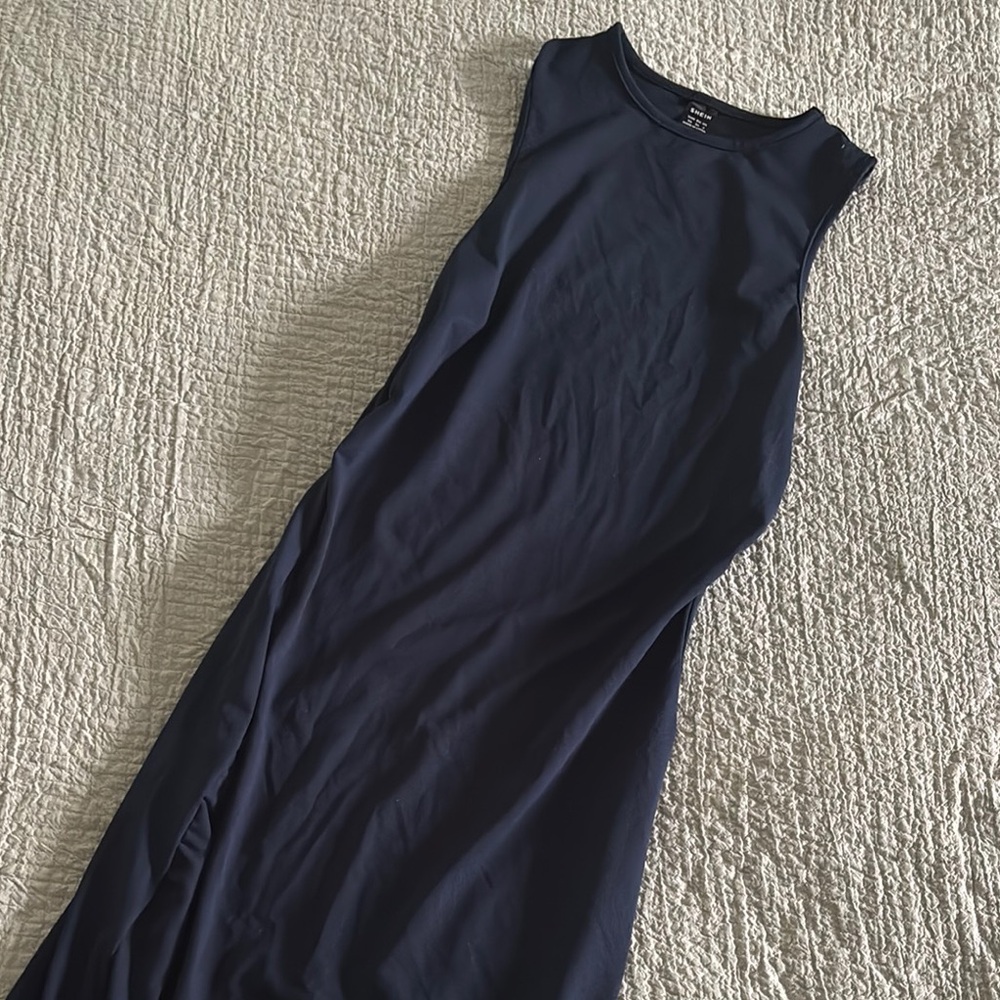 SHEIN Blue Halter Sheath Maxi Dress